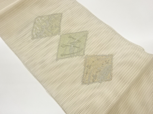 絽菱に抽象模様織出し名古屋帯